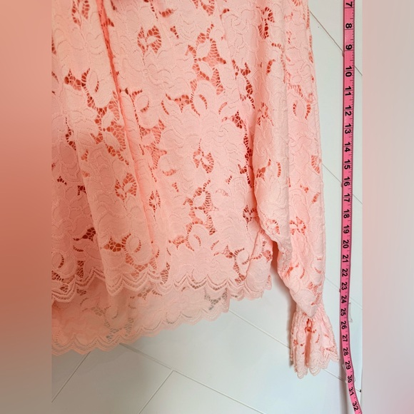 NWT Free People Olivia Lace Top blouse Edwardian sleeves Shirt XS powder pink - Picture 12 of 16